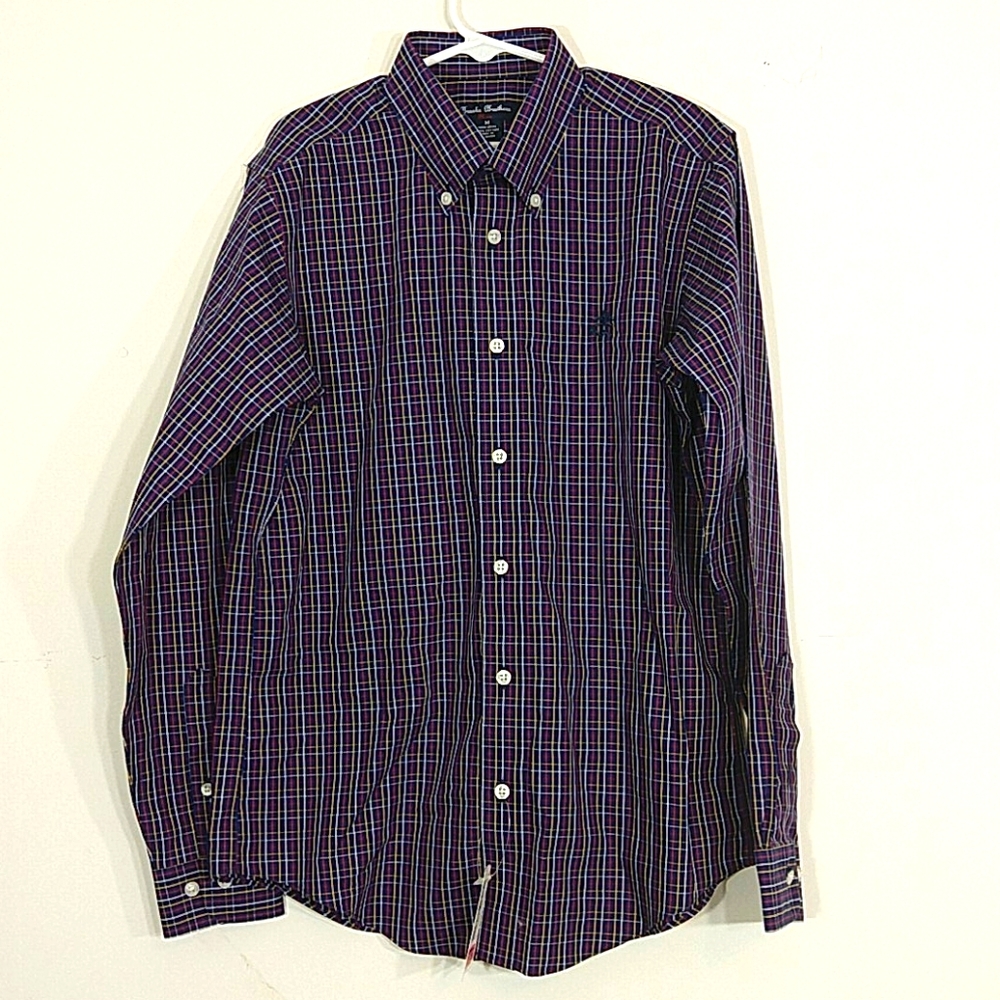 Brooks Brothers Boy's Plade Longsleeve Dress Shirt